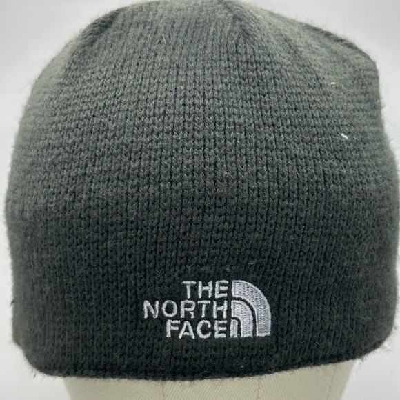 The North Face Cuffed Beanie Hat Gray Knit One Size Unisex Logo Winter - Picture 1 of 7